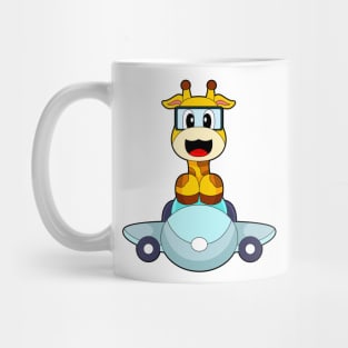 Giraffe Pilot Airplane Mug